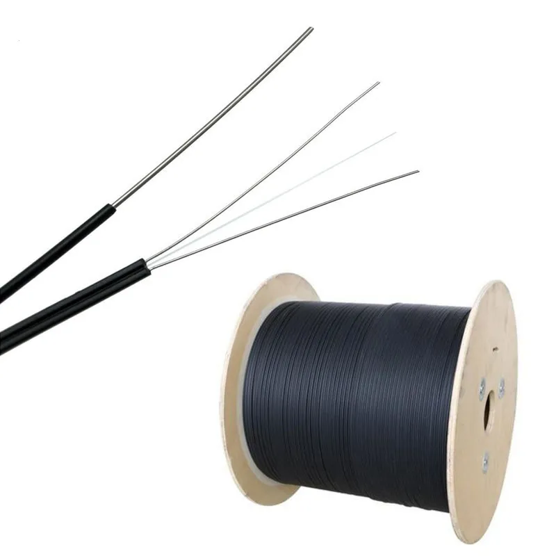 1/2/4 Cores Steel/FRP Strength Member FTTH Fiber Drop Cable with Messenger