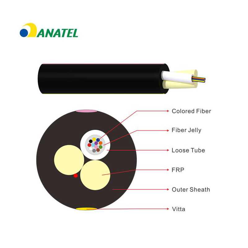 12f Asu80 G652 G657 Outdoor Optic Fiber Cable Drop