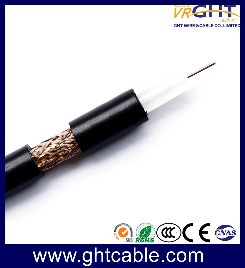 18AWG CCS Black Coaxial Cable Rg59 (CE RoHS CCC ISO9001)