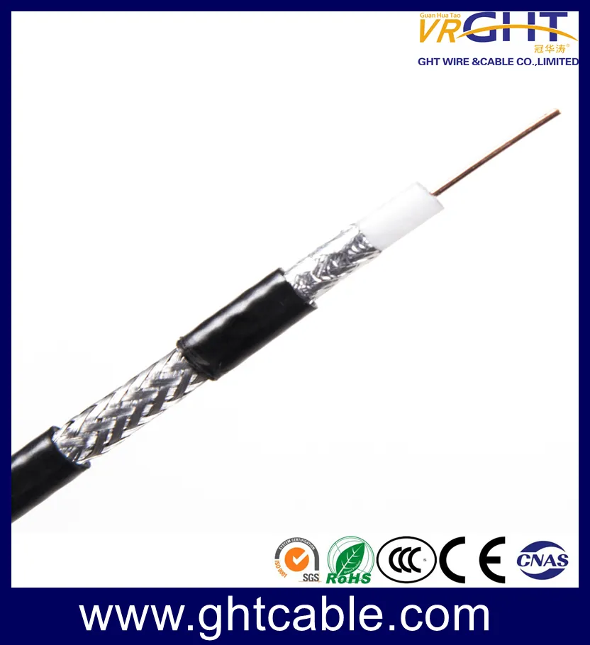 18AWG CCS Black Coaxial Cable Rg59 (CE RoHS CCC ISO9001)