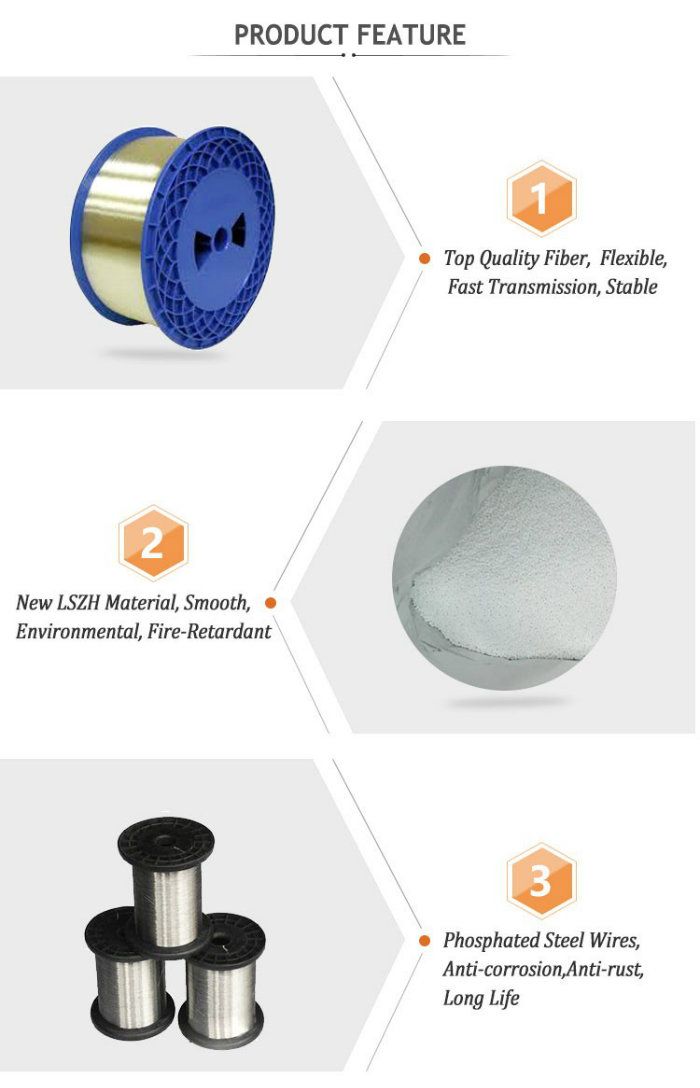 1c, 2 C, 4c, 6c, 8c, 12c Drop Cable/Optical Indoor/Outdoor Drop Cable/ Aerial FTTH Fiber Optical Cable