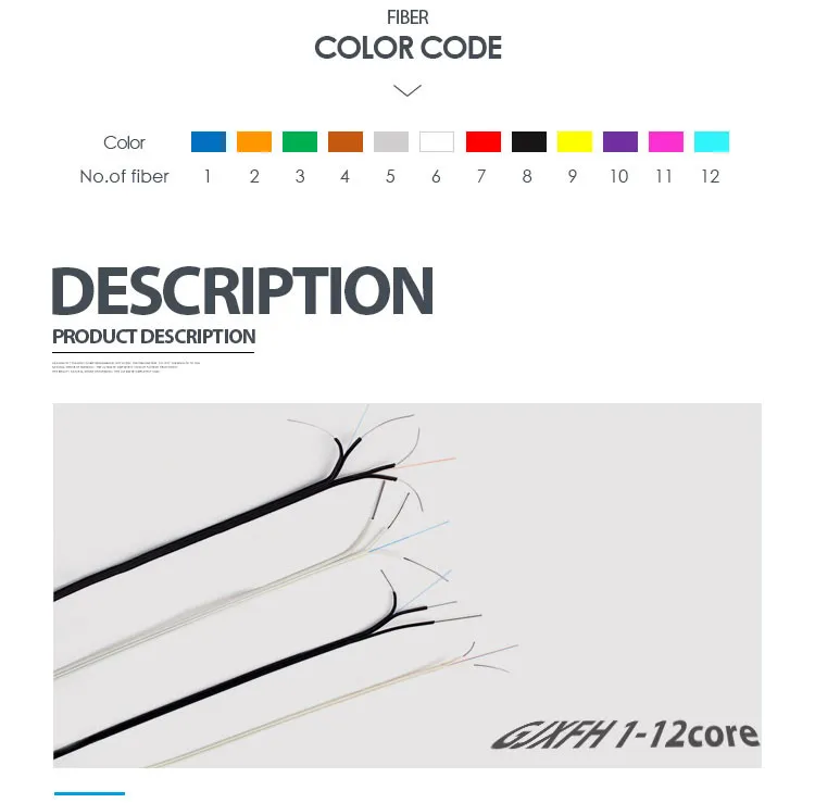 GJYXCH outdoor 2 core G.657A FTTH drop cable
