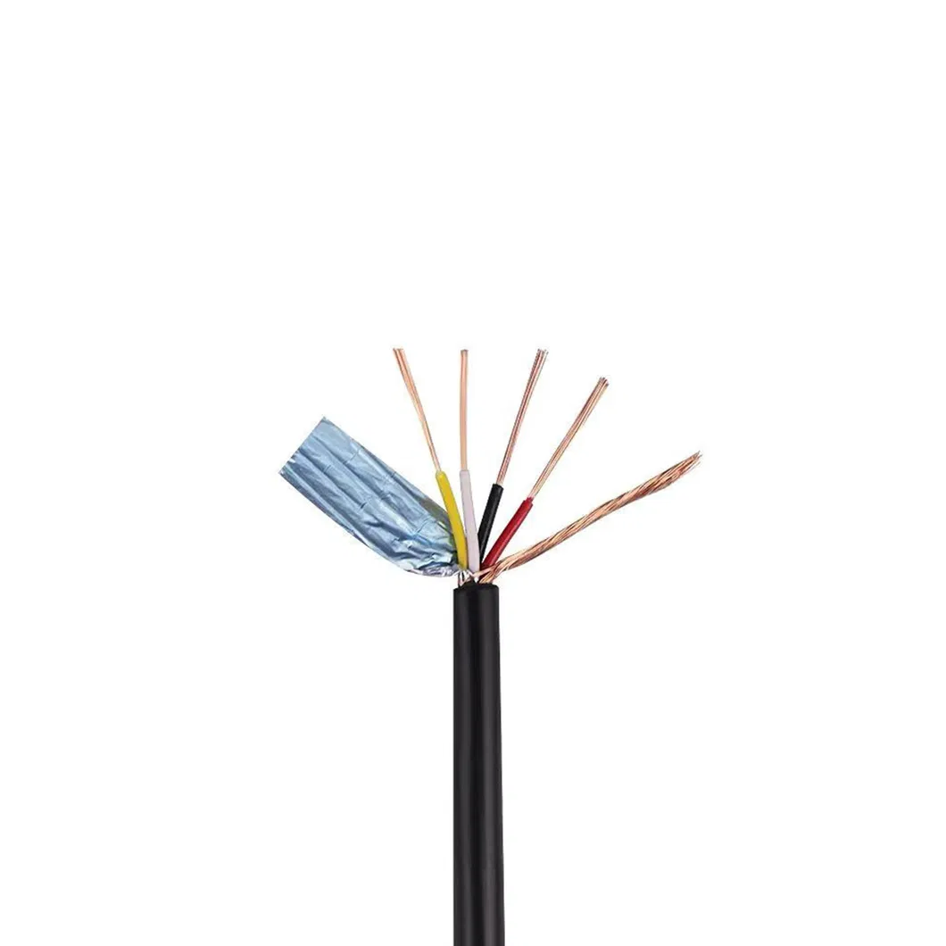 26AWG 28AWG UL2725 Black PVC Insulated 4 Core Shielded Cable