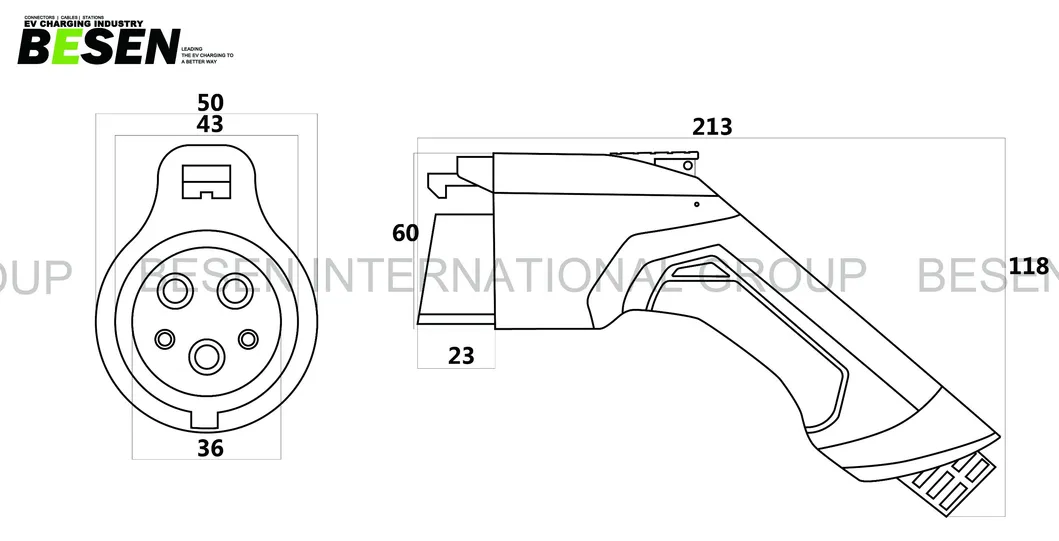 32A 3phase IEC 62196 Type 2 Evse Charging Cable for Renault Zoe