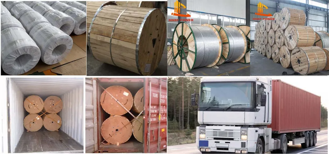 ASTM B232 Greased Aluminum Conductor Steel Reinforced Bare Conductor 605 Mcm ACSR Peacock Squab Wood Duck Teal Conductor