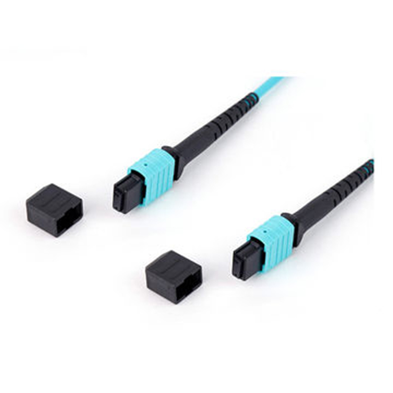 Breakout Cable MPO Female to Sc Om3 Aqua Type B 12 Fibers MPO Fiber Optic Patchcord Fiber Optic Patch Cord Cable