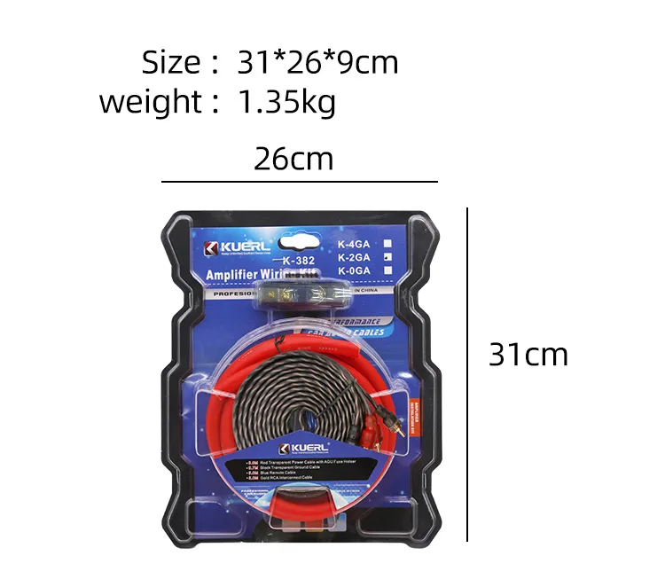 Car Audio Modified Power Amplifier Set Line 2ga Copper Clad Aluminum Power Amplifier Set Line Subwoofer Modified Audio Wire