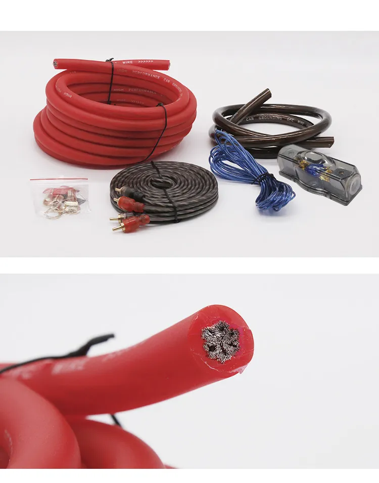 Car Audio Modified Power Amplifier Set Line 2ga Copper Clad Aluminum Power Amplifier Set Line Subwoofer Modified Audio Wire