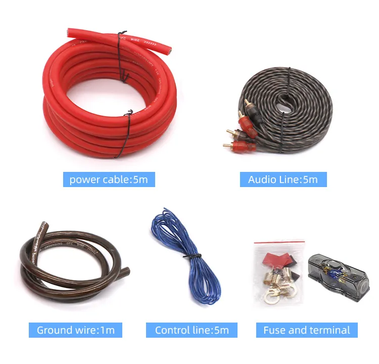 Car Audio Modified Power Amplifier Set Line 2ga Copper Clad Aluminum Power Amplifier Set Line Subwoofer Modified Audio Wire
