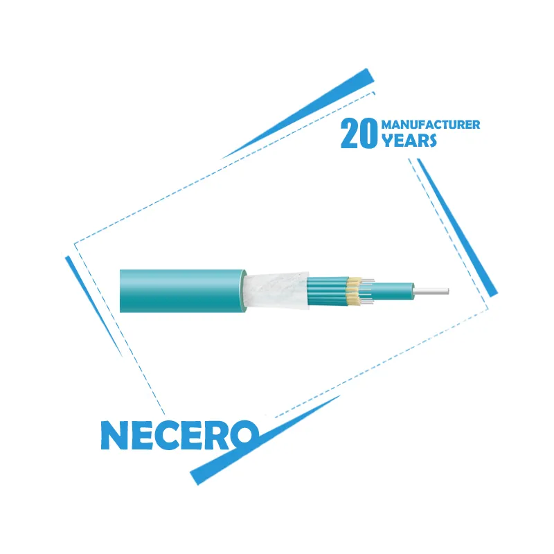 Cheapest Price 4 8 12 24 Core Gjbfjv Indoor Multi Mode Breakout Fiber Optic Cable by 20 Years Factory Necero