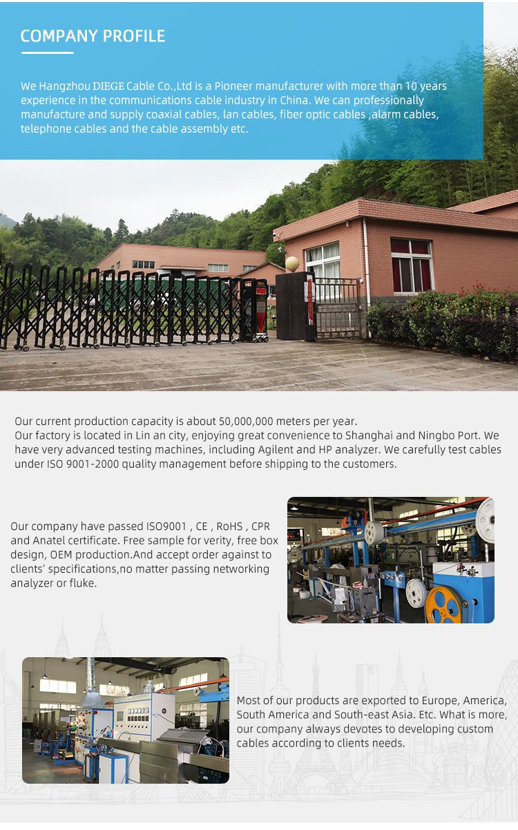 Competitive Price Siamese Kablo Coax Cabo CCTV Factory Supplier Manufacturercoaxial Rg59 RG6 Cable