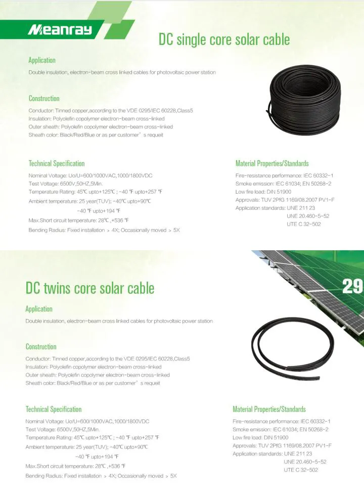 Copper Cable Solar PV Cable 6mm2 DC Electric Renewable Energy Cable