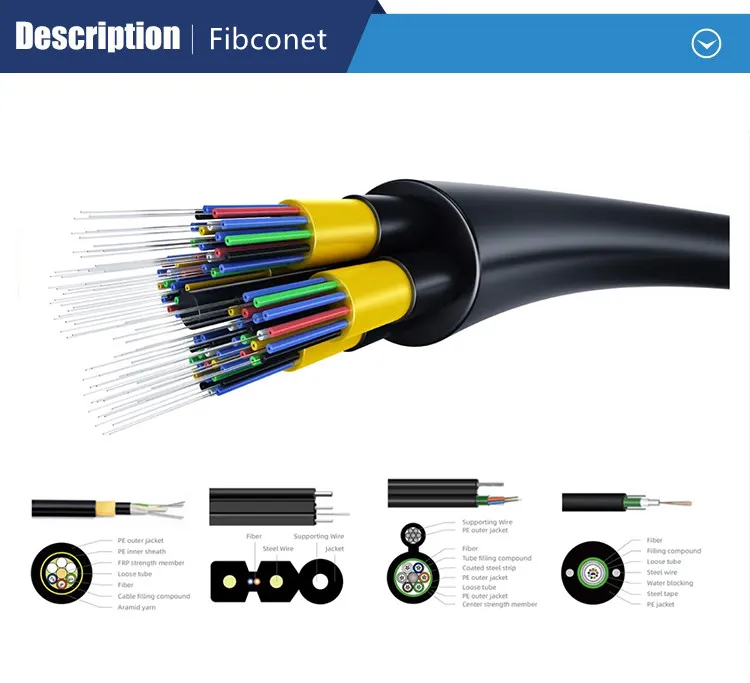 FTTX Single Mode Indoor Communication 1/2/4 Core GJXFH/Gjxh Fiber Optic Drop Cable