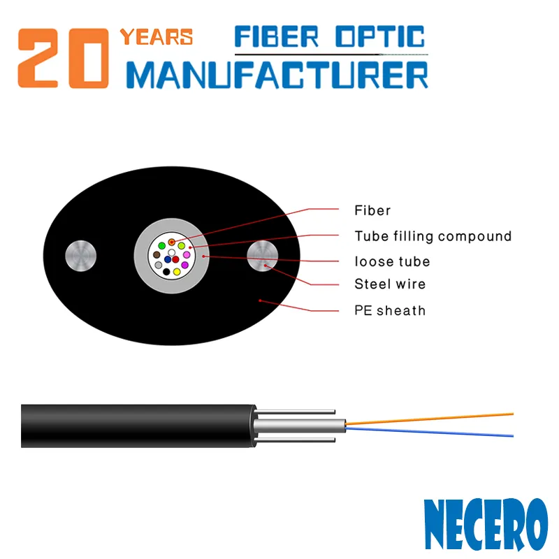 GJYXFCH 1fo G657A1 Fiber FTTH Self-Supporting Bow-Type 0.33mm*7 Stranded Steel Type Drop Cable