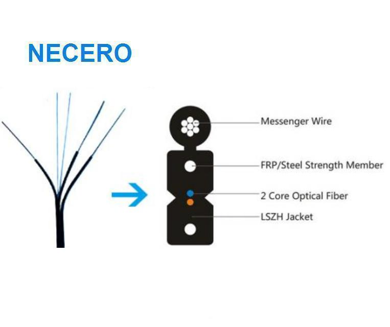 GJYXFCH 1fo G657A1 Fiber FTTH Self-Supporting Bow-Type 0.33mm*7 Stranded Steel Type Drop Cable