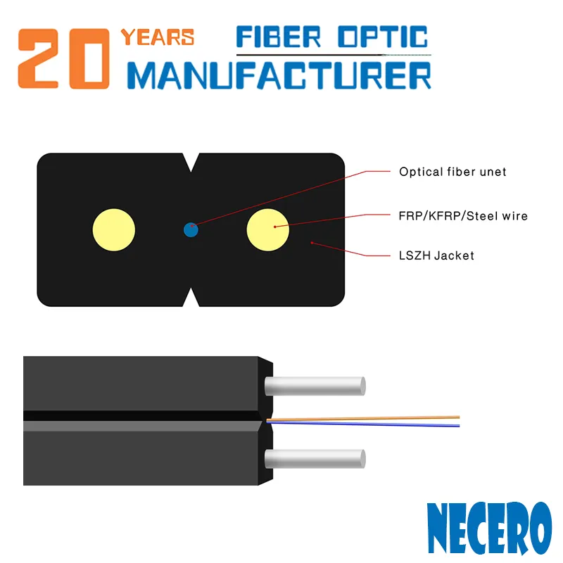 GJYXFCH 1fo G657A1 Fiber FTTH Self-Supporting Bow-Type 0.33mm*7 Stranded Steel Type Drop Cable