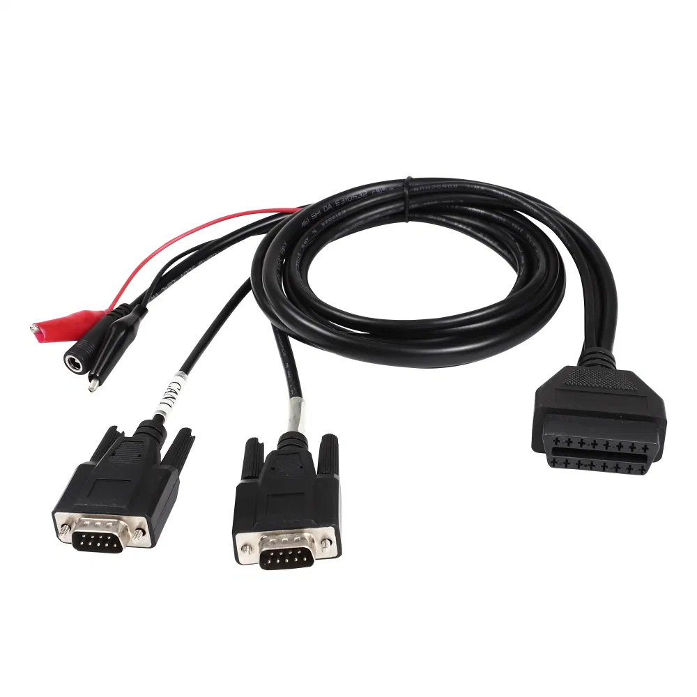 Obdii 16pin Female to dB9p Malemwith Power Clip J1962 Test OBD2 to dB9p Cablefor VGA Interface Diagnostic DIY Programming