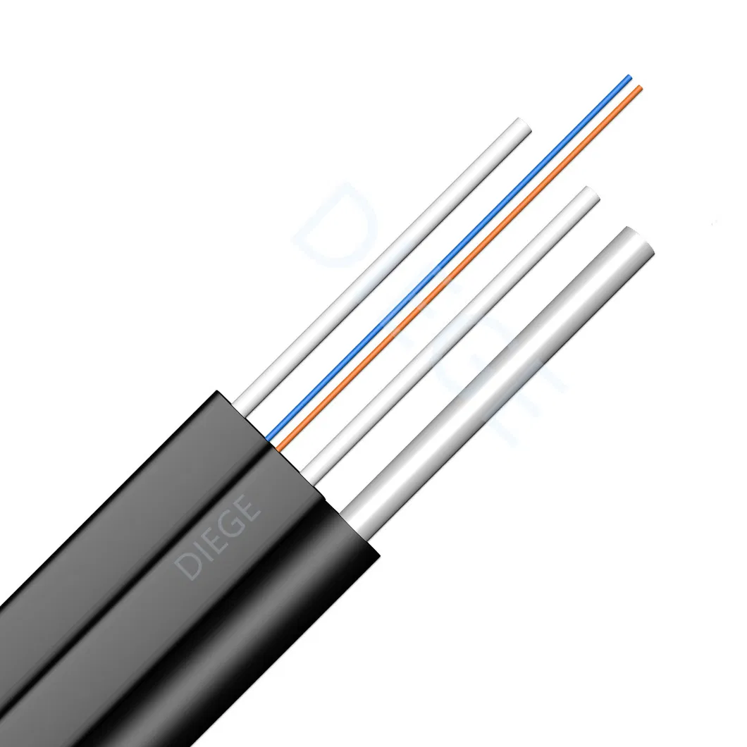 Outdoor Waterproof Armoured FTTH Drop Cable 2fo F657A LSZH Jacket Drop Cable FTTH