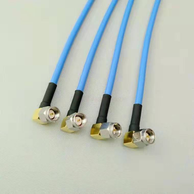SMA Right Angle Connector Semi-Flexible 141 Stainless Steel Cable Assembly