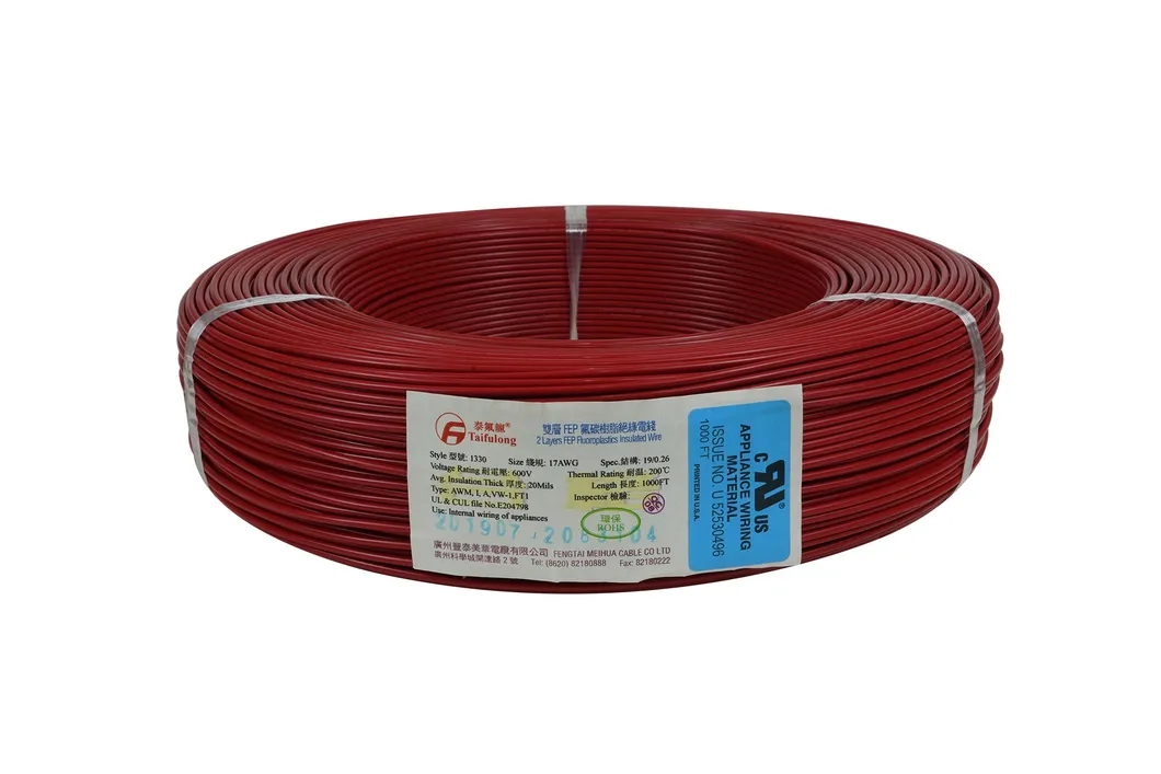 Taifulong FEP 2 Layer UL1330 20AWG 200° C 600V Tinned Copper Electric Wire Manufacturer Teflon Cable