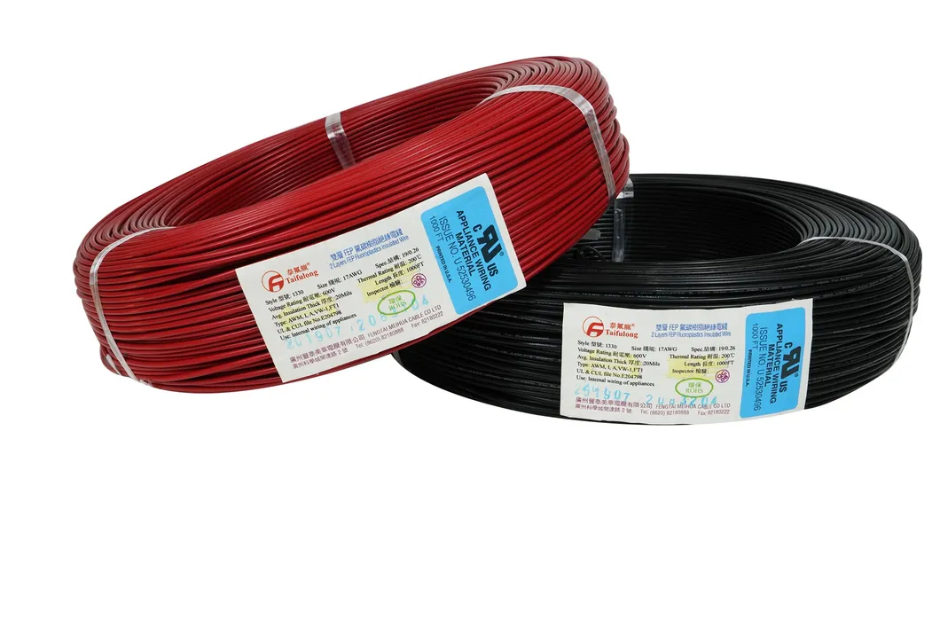 Taifulong FEP 2 Layer UL1330 20AWG 200° C 600V Tinned Copper Electric Wire Manufacturer Teflon Cable
