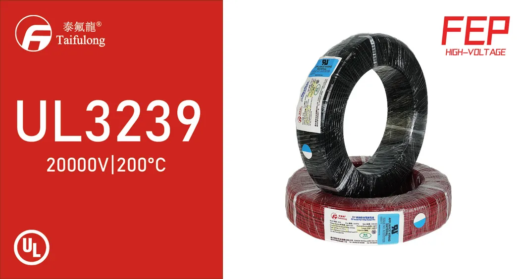 Taifulong FEP High-Voltage UL3239 24AWG 200&deg; C 20kv-DC Tinned Copper Electric Wire Manufacturer Teflon Cable