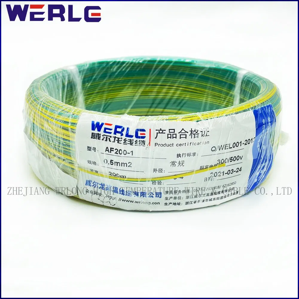 UL 1007 30 AWG Yellow-Green Power PVC Copper Conductor Electrical Power Coaxial Electric Wire