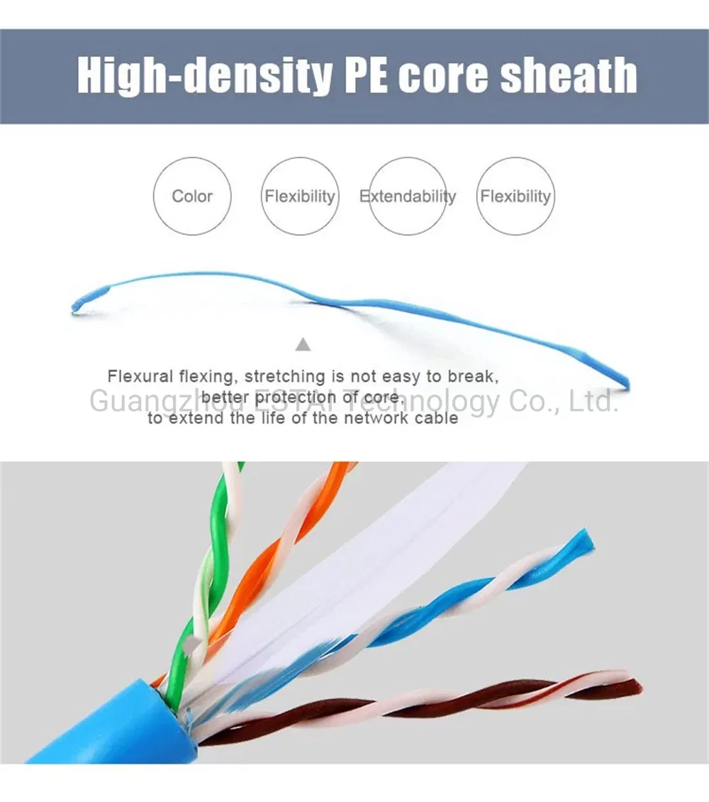 UTP CAT6 Indoor 4p Unshielded Twisted Pair 23AWG 24AWG 26AWG PVC/Cm/Cmr Network LAN Communication Cables 305m 1000FT