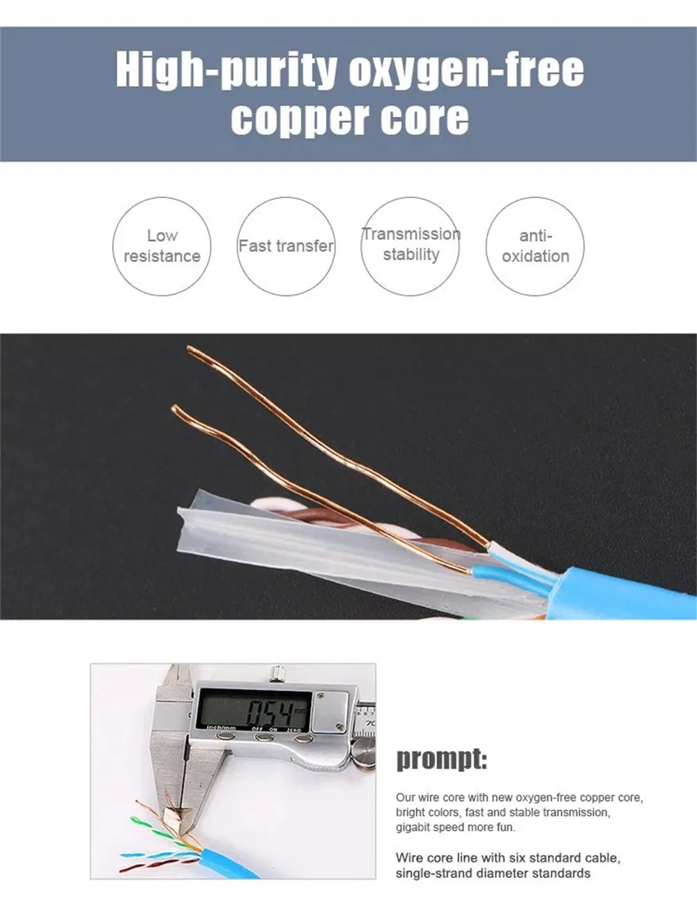 UTP CAT6 Indoor 4p Unshielded Twisted Pair 23AWG 24AWG 26AWG PVC/Cm/Cmr Network LAN Communication Cables 305m 1000FT